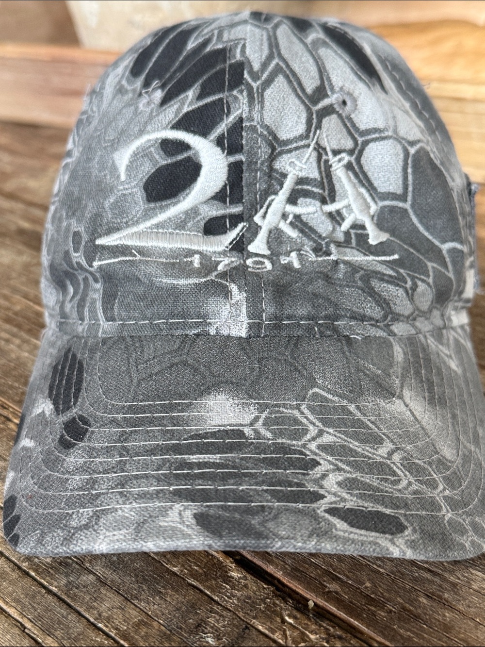 2A 1791 Embroidered Camo Baseball Cap - Gray
